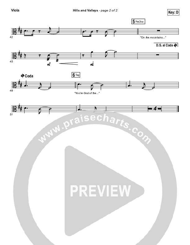 Hills And Valleys Viola (Tauren Wells)