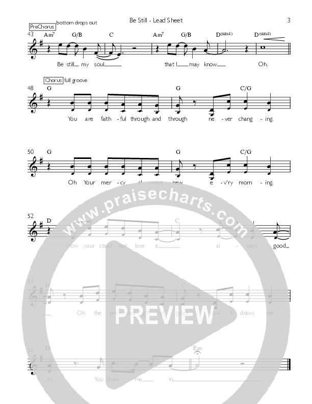 Be Still Lead Sheet ()