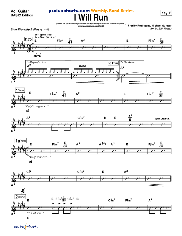 I Will Run Acoustic Guitar (Freddy Rodriguez)