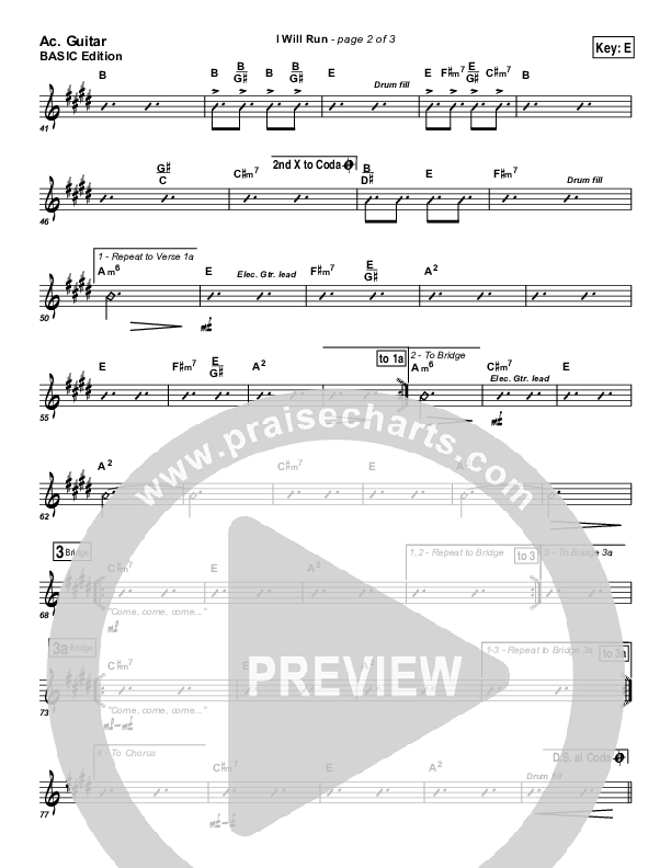 I Will Run Acoustic Guitar (Freddy Rodriguez)