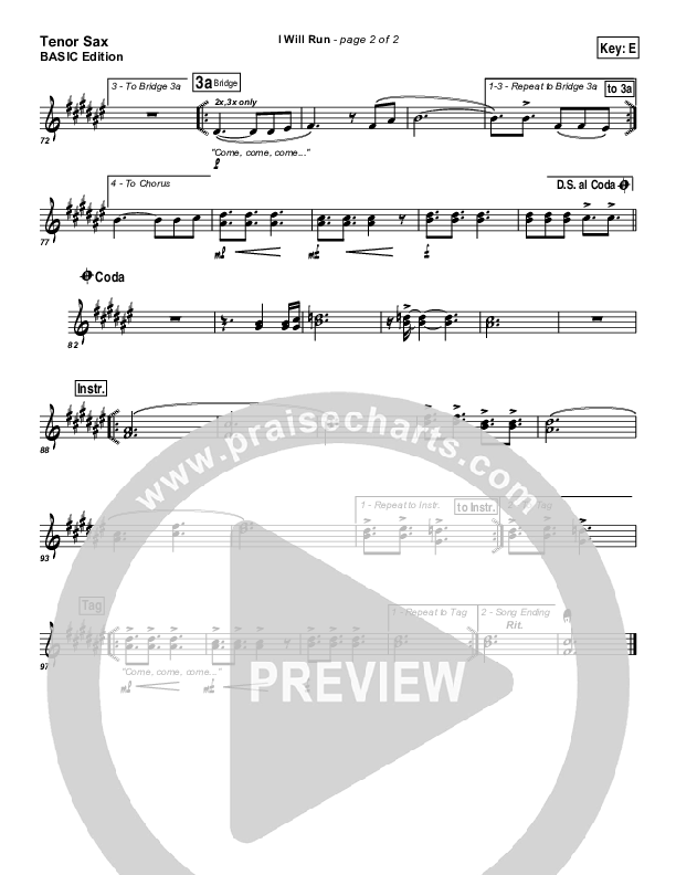 I Will Run Tenor Sax 2 (Freddy Rodriguez)