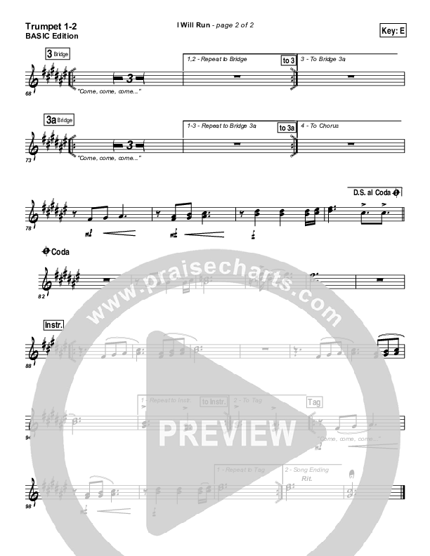 I Will Run Trumpet 1,2 (Freddy Rodriguez)