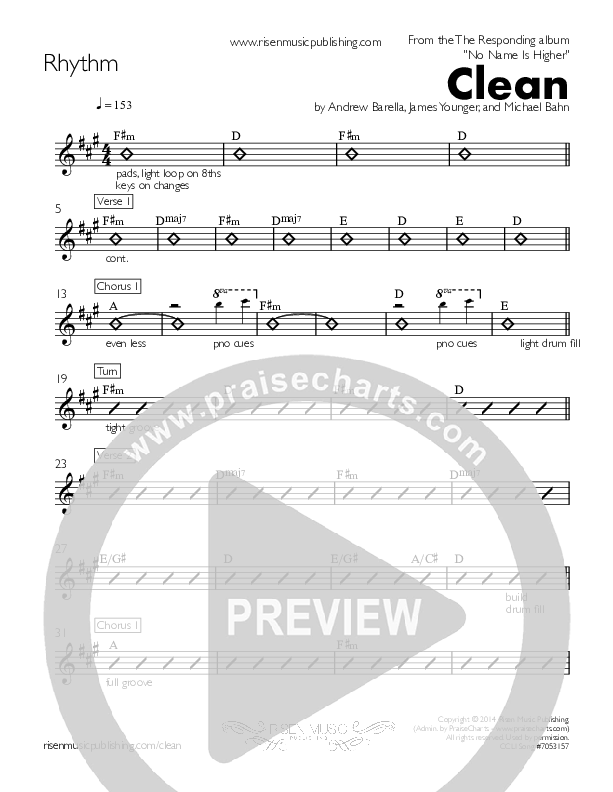Clean Rhythm Chart (The Responding)