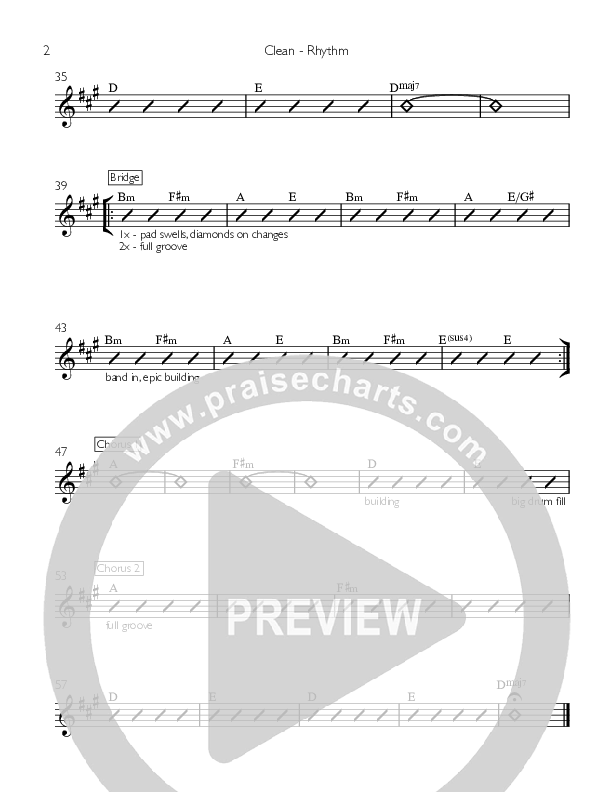 Clean Rhythm Chart (The Responding)