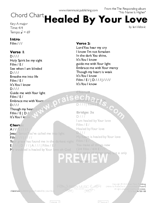 Healed By Your Love Chords & Lyrics ()