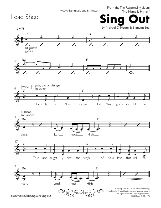 Sing Out Lead Sheet ()