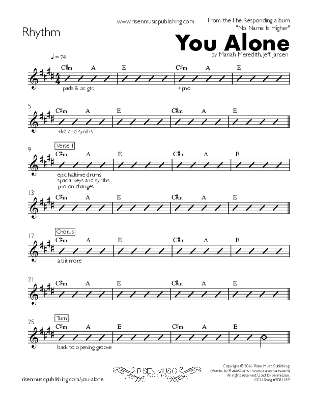 You Alone Rhythm Chart ()