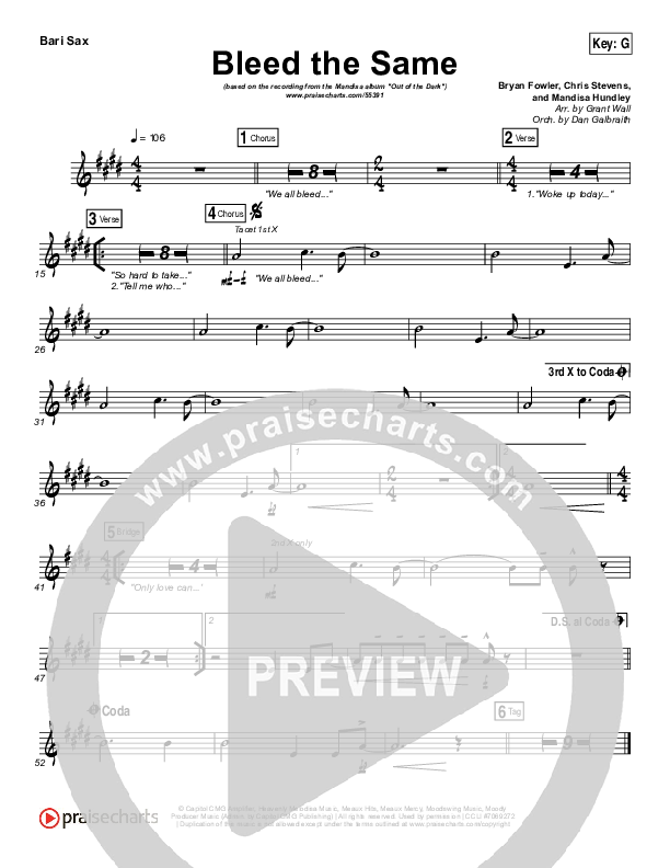 Bleed The Same Bari Sax (Mandisa)