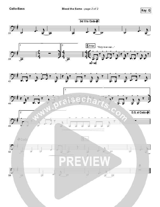 Bleed The Same Cello/Bass (Mandisa)