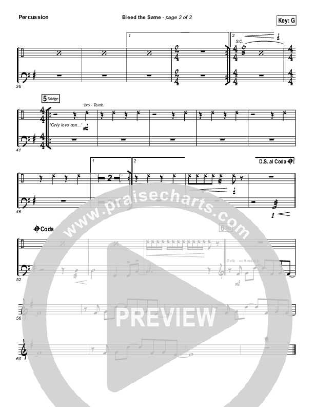 Bleed The Same Percussion (Mandisa)