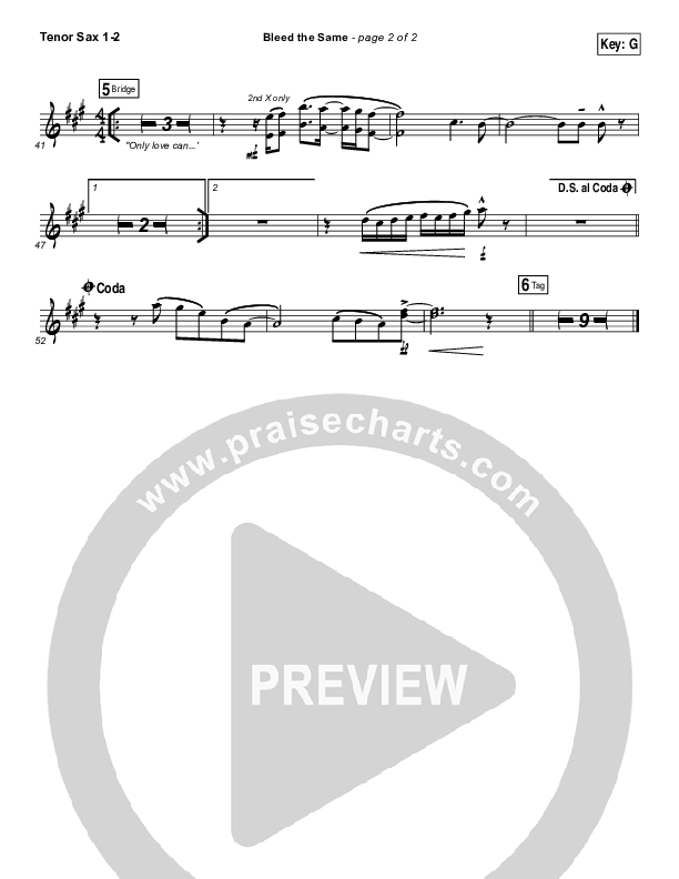 Bleed The Same Tenor Sax 1/2 (Mandisa)