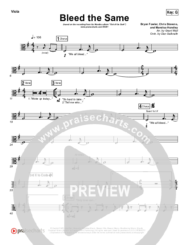 Bleed The Same Viola (Mandisa)