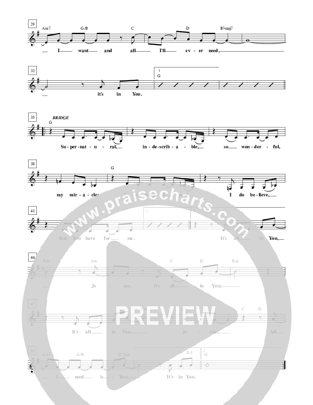 It's In You Lead Sheet (Freddy Rodriguez)