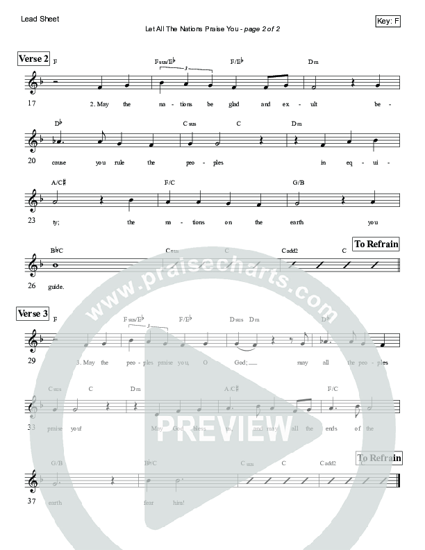 Let All The Nations Praise You (Psalm 67) Lead Sheet (Victor Rodriguez)