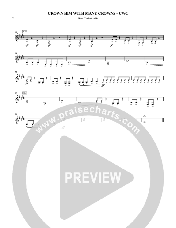 Crown Him With Many Crowns Bass Clarinet (Nate Marialke)