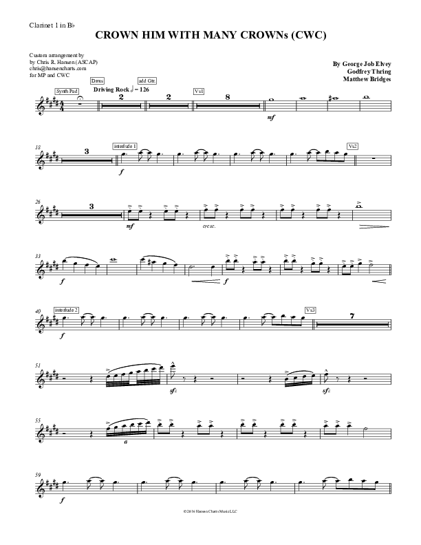 Crown Him With Many Crowns Clarinet (Nate Marialke)