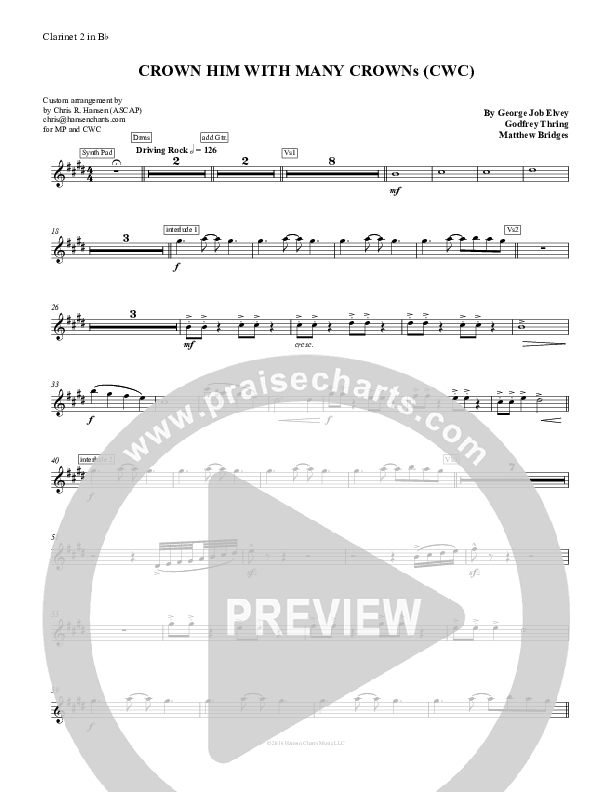 Crown Him With Many Crowns Clarinet (Nate Marialke)