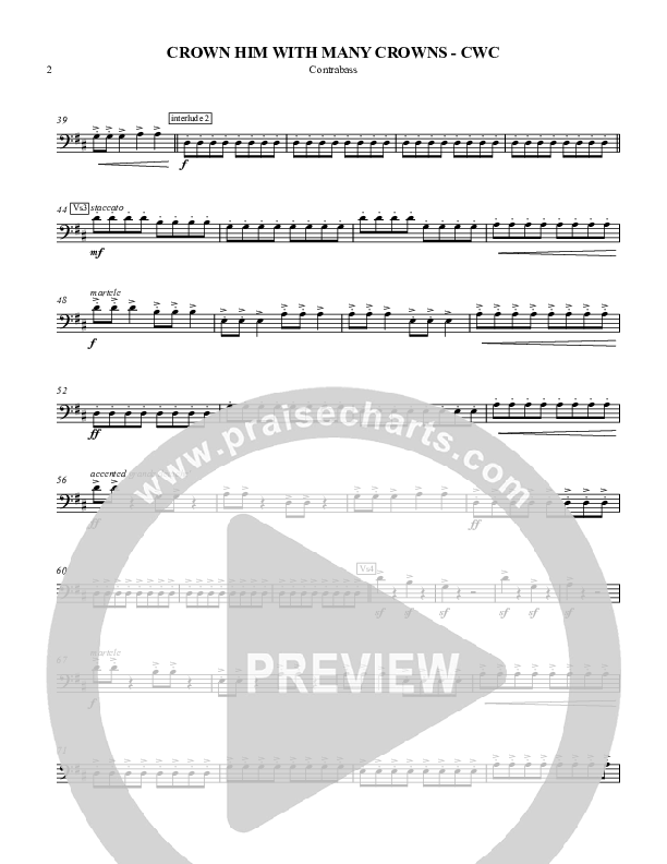 Crown Him With Many Crowns Contrabass (Nate Marialke)