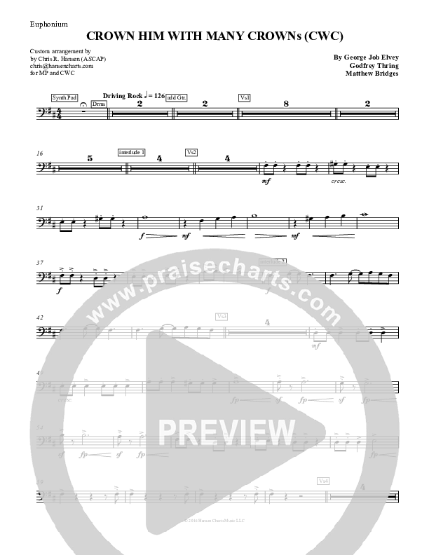 Crown Him With Many Crowns Euphonium (Nate Marialke)