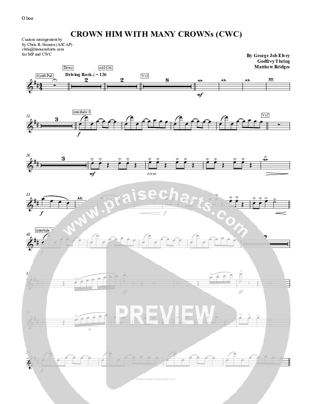 Crown Him With Many Crowns Oboe (Nate Marialke)