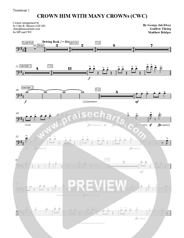 Crown Him With Many Crowns Trombone 1 (Nate Marialke)