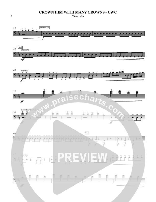 Crown Him With Many Crowns Violincello (Nate Marialke)