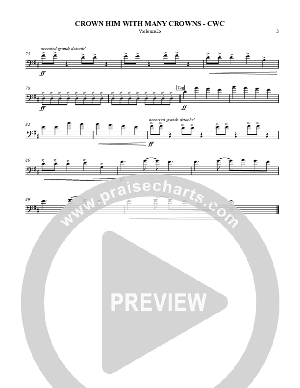 Crown Him With Many Crowns Violincello (Nate Marialke)