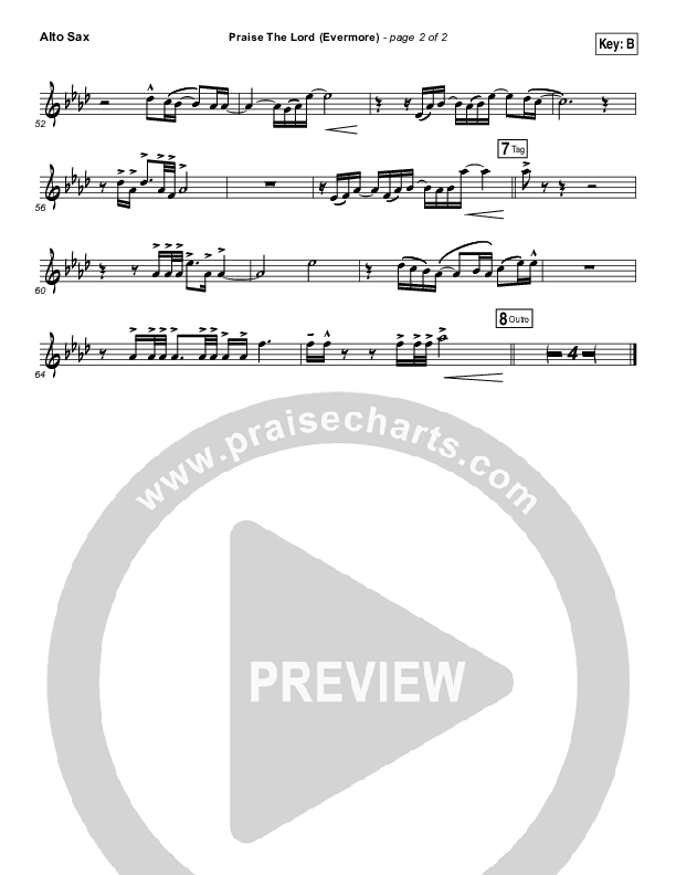 Praise The Lord (Evermore) Alto Sax (Worship Central)