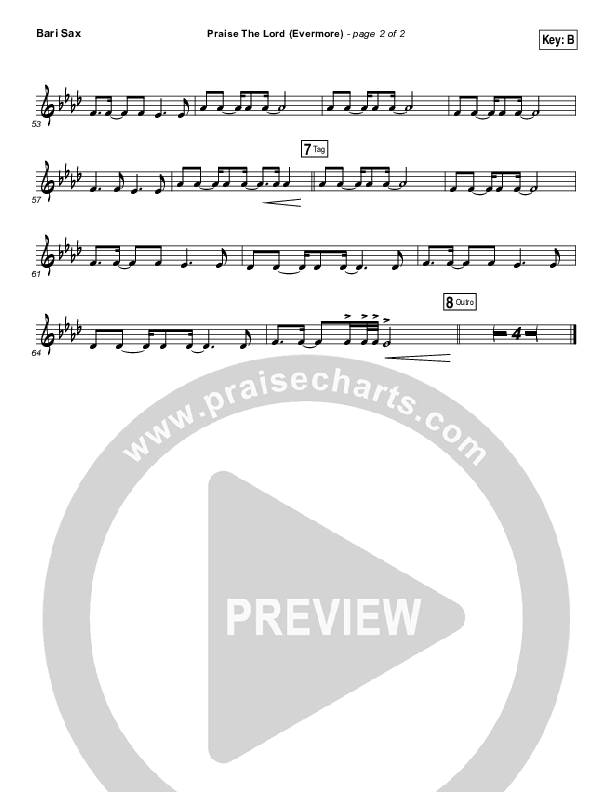 Praise The Lord (Evermore) Bari Sax (Worship Central)