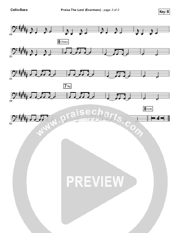 Praise The Lord (Evermore) Cello/Bass (Worship Central)