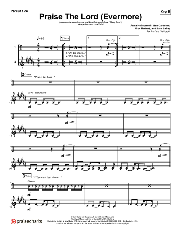 Praise The Lord (Evermore) Percussion (Worship Central)
