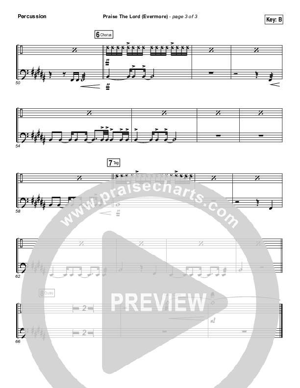 Praise The Lord (Evermore) Percussion (Worship Central)
