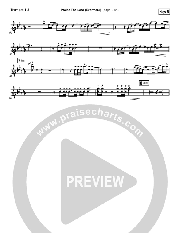 Praise The Lord (Evermore) Trumpet 1,2 (Worship Central)