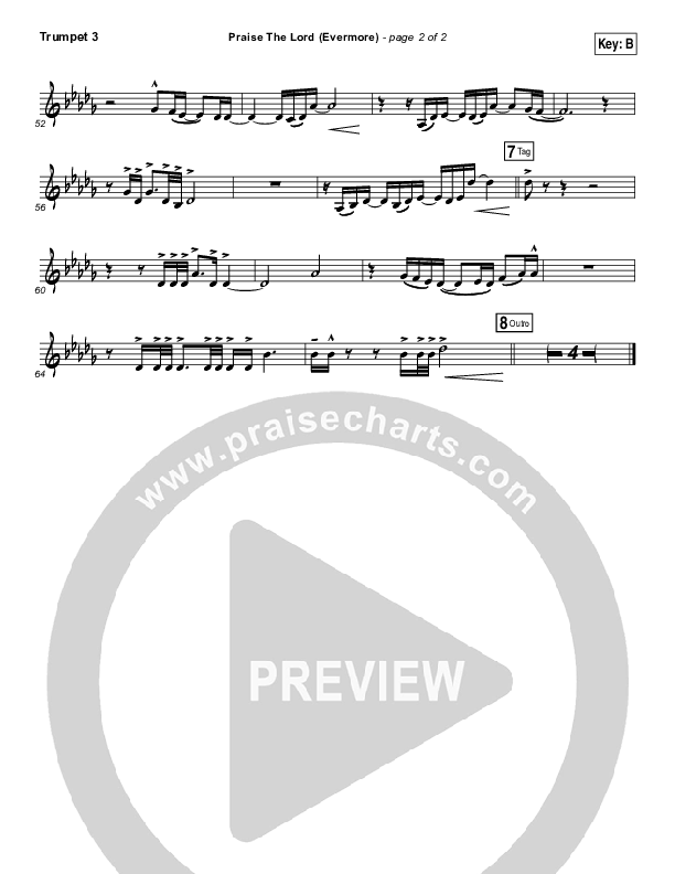 Praise The Lord (Evermore) Trumpet 3 (Worship Central)