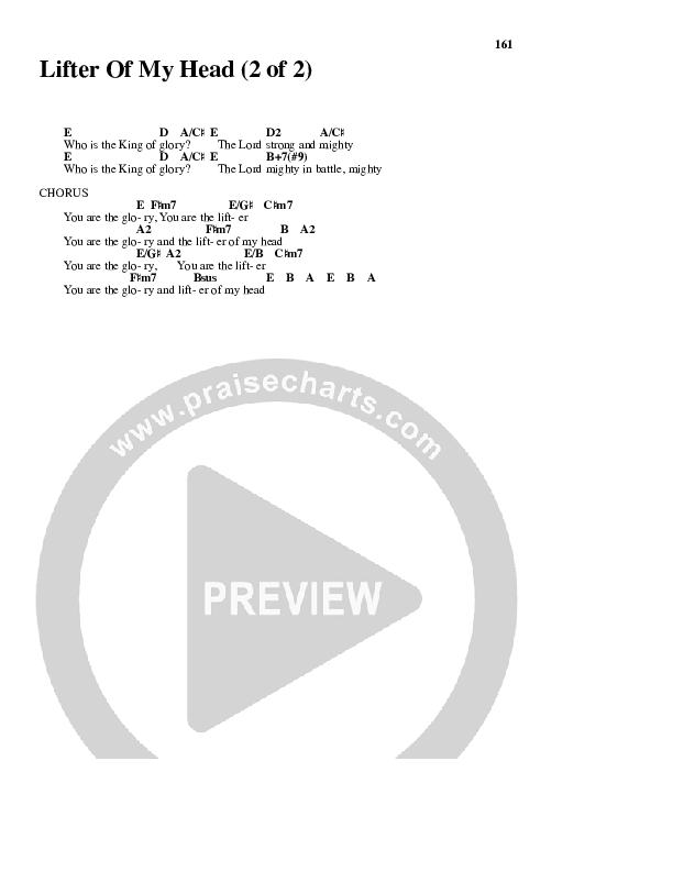 Lifter Of My Head Chords & Lyrics (Freddy Rodriguez)