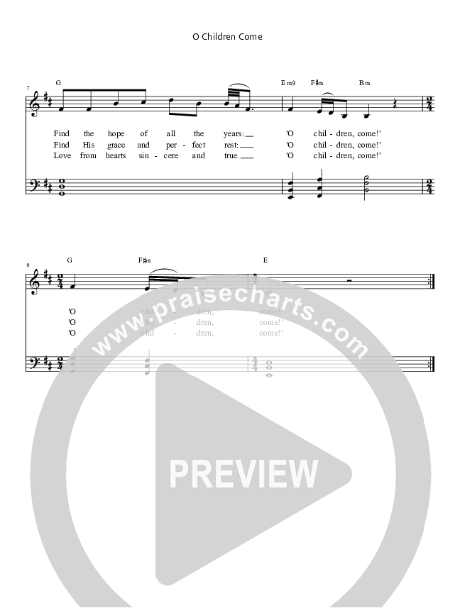 O Children Come Lead Sheet (Keith & Kristyn Getty)