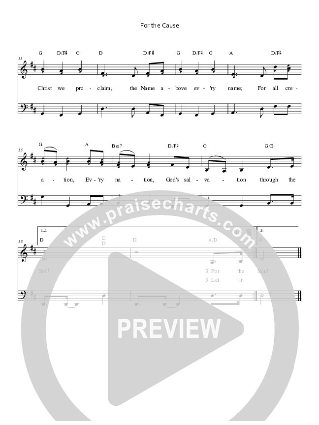 For The Cause Lead Sheet (Keith & Kristyn Getty)