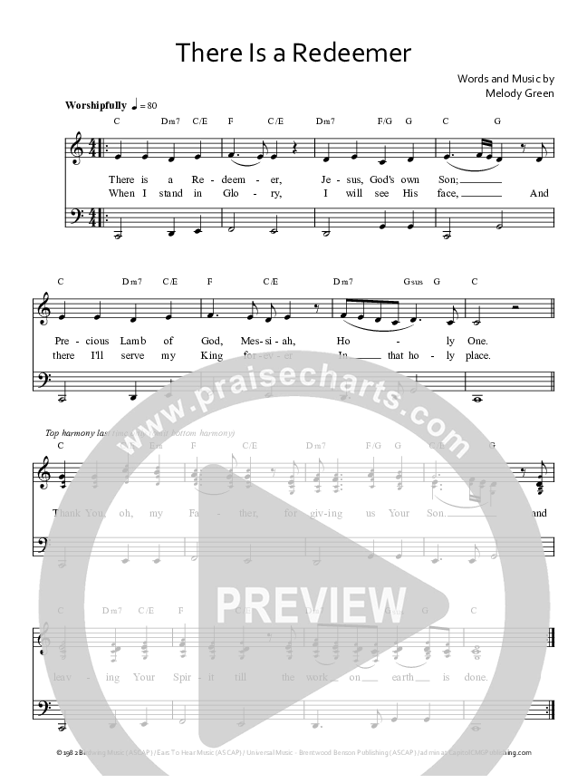There Is A Redeemer Lead Sheet (Keith & Kristyn Getty)