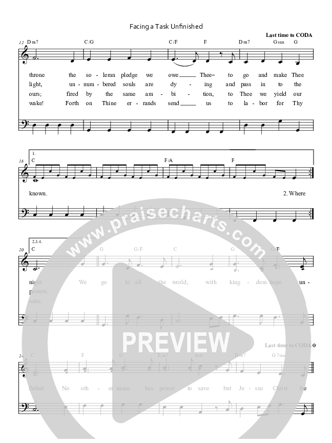 Facing A Task Unfinished Lead Sheet (Keith & Kristyn Getty)