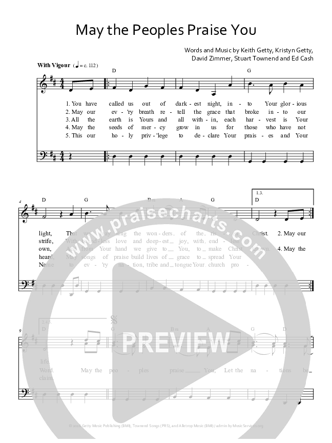 May The Peoples Praise You Lead Sheet (Keith & Kristyn Getty)