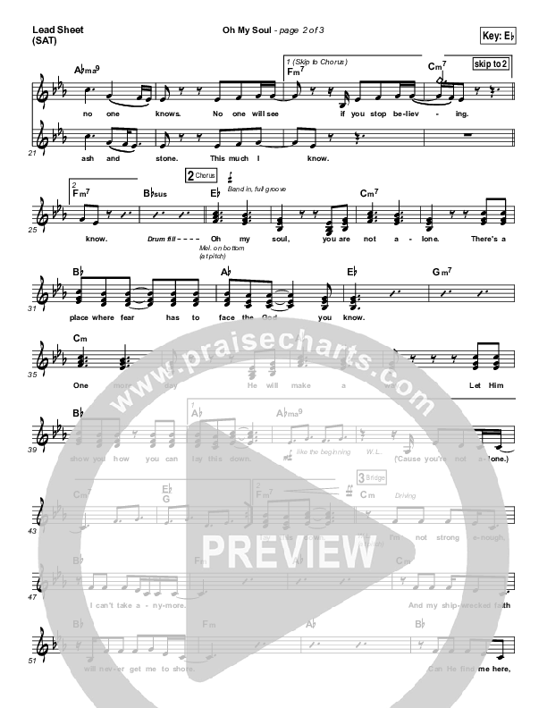 Oh My Soul Lead Sheet (Print Only) (Casting Crowns)