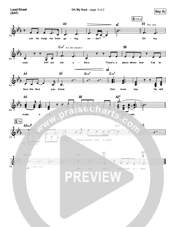 Oh My Soul Lead Sheet (Print Only) (Casting Crowns)