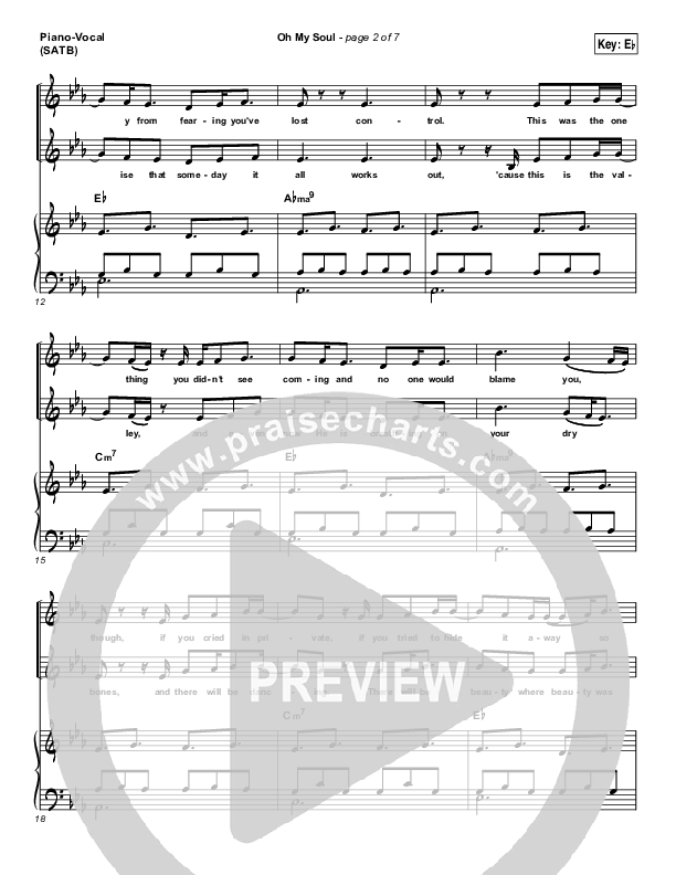 Oh My Soul Piano/Vocal (Print Only) (Casting Crowns)