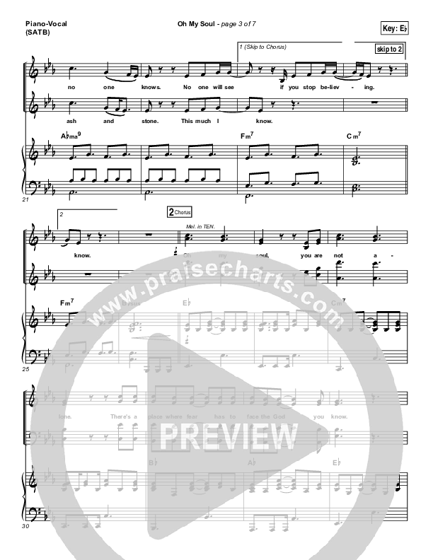 Oh My Soul Piano/Vocal (Print Only) (Casting Crowns)