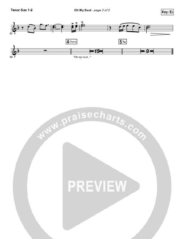 Oh My Soul Tenor Sax 1/2 (Casting Crowns)