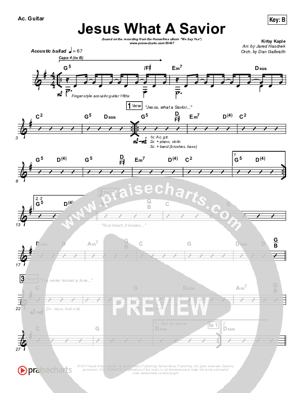 Jesus What A Savior Rhythm Chart (Housefires)