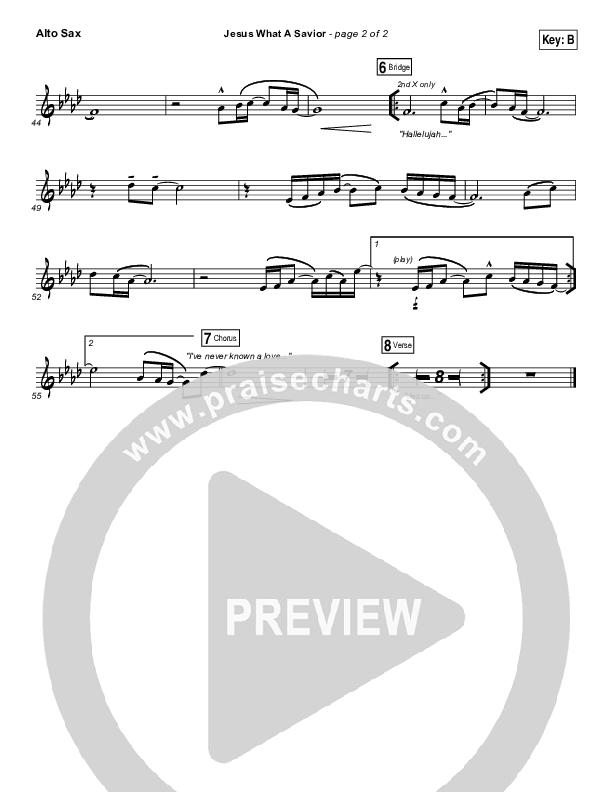 Jesus What A Savior Alto Sax (Housefires)