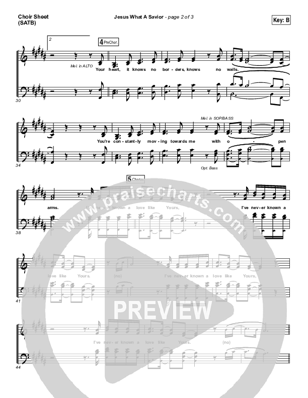 Jesus What A Savior Choir Sheet (SATB) (Housefires)
