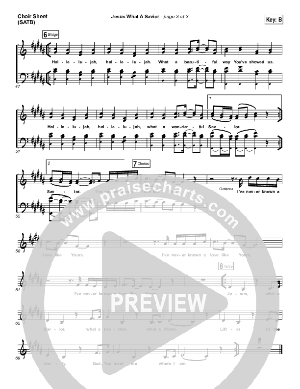 Jesus What A Savior Choir Sheet (SATB) (Housefires)