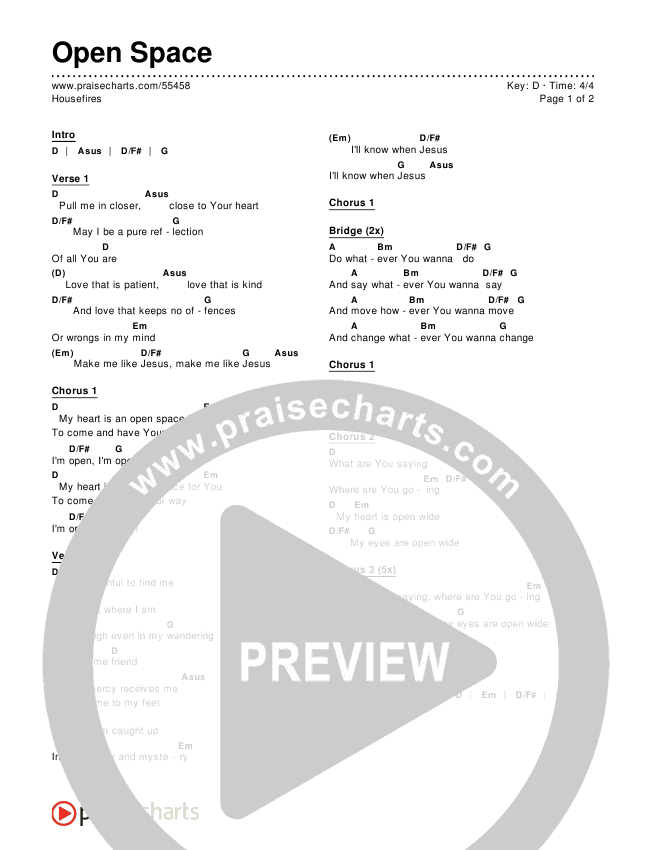 Open Space Chords & Lyrics (Housefires)